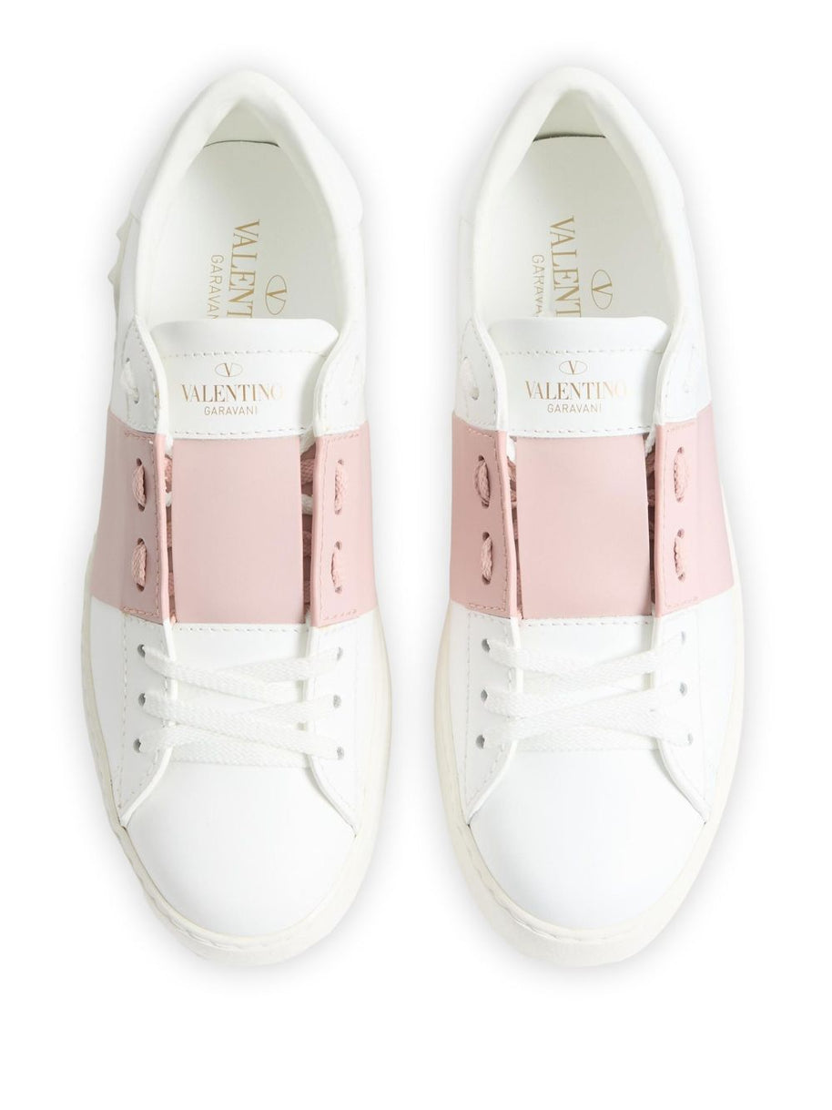 Valentino Garavani Open Leather Sneakers Powder