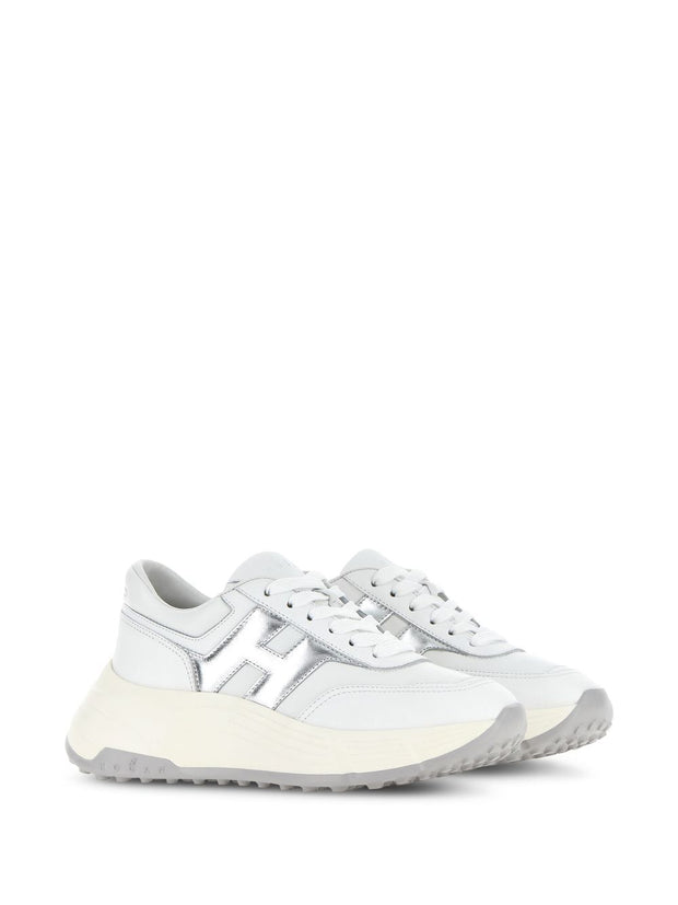 Hogan Hi-Fi Leather Sneakers Silver