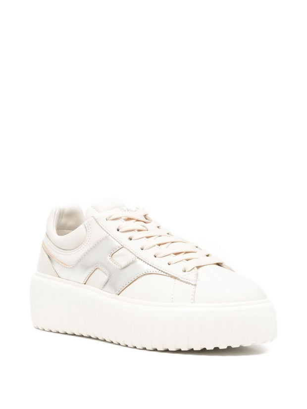 Hogan H-Stripes Leather Sneakers Grey