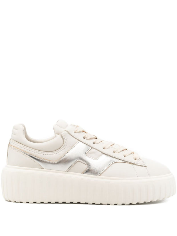 Hogan H-Stripes Leather Sneakers Grey