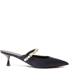 Stella McCartney Elsa Pearl And Crystal Mules Blue