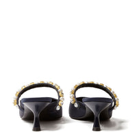 Stella McCartney Elsa Pearl And Crystal Mules Blue