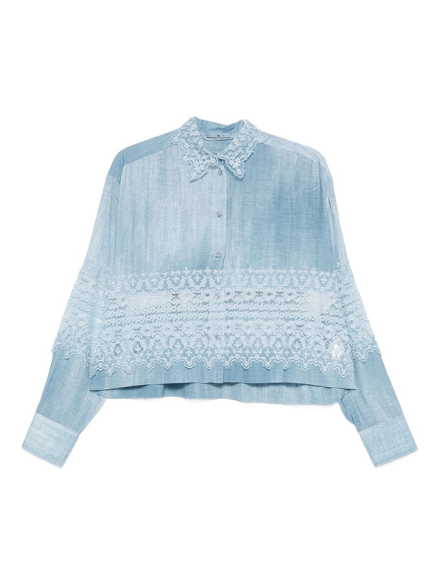 Ermanno Scervino Embroidered Shirt Blue
