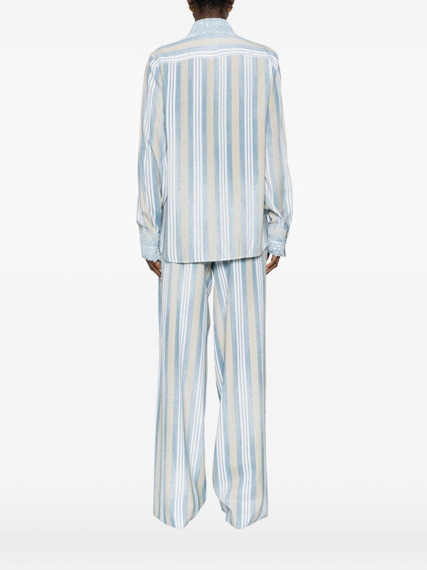 Ermanno Scervino Striped Shirt Blue