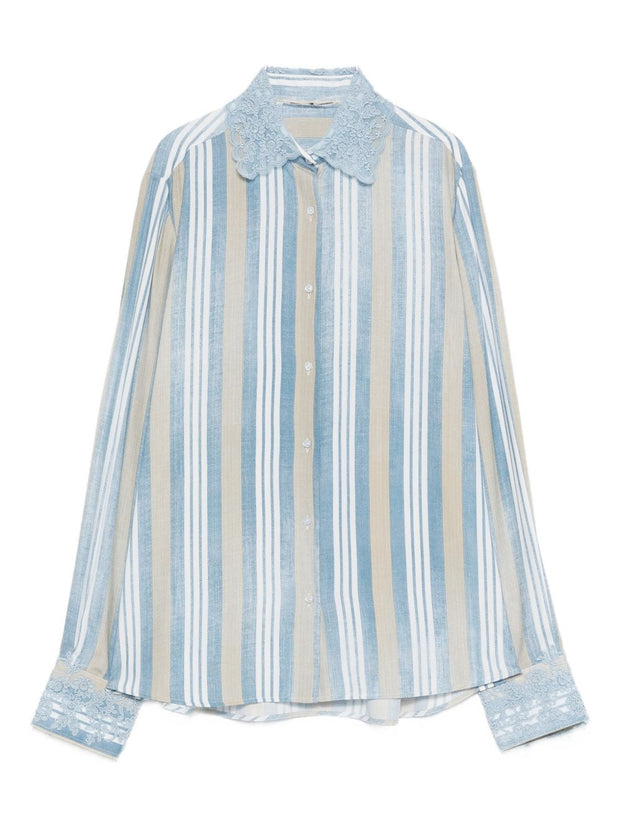 Ermanno Scervino Striped Shirt Blue