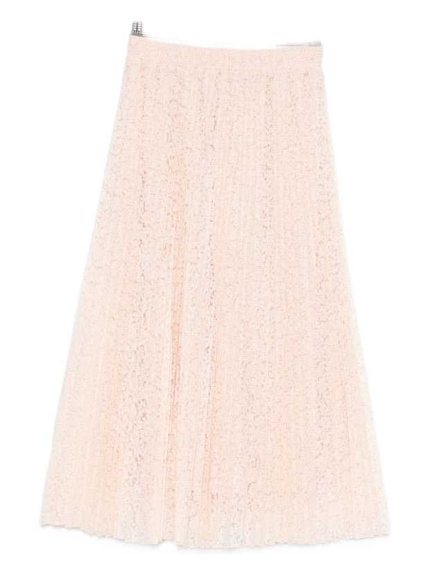 Ermanno Scervino Embroidered Long Skirt Powder