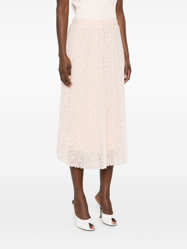 Ermanno Scervino Embroidered Long Skirt Powder