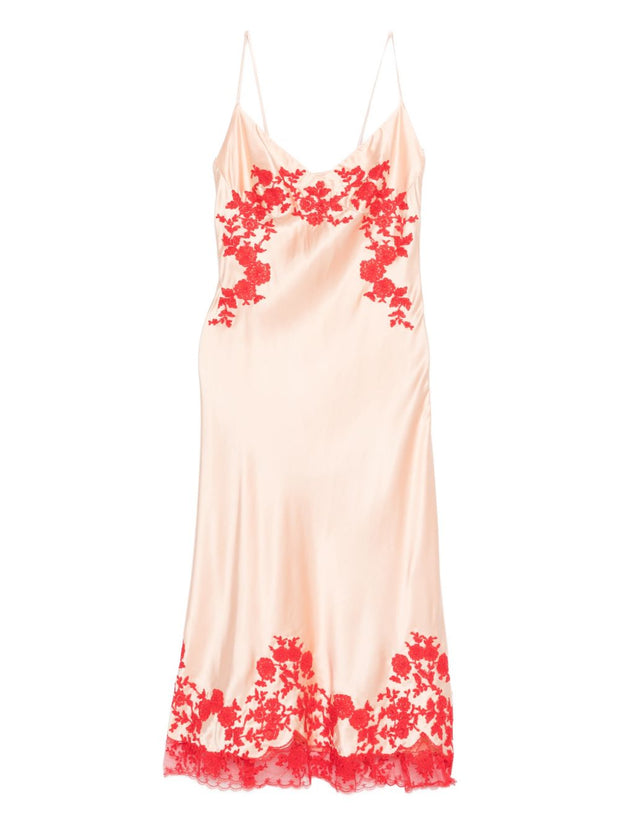 Ermanno Scervino Embroidered Long Dress Powder