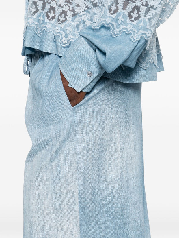 Ermanno Scervino Wide-leg Trousers Blue