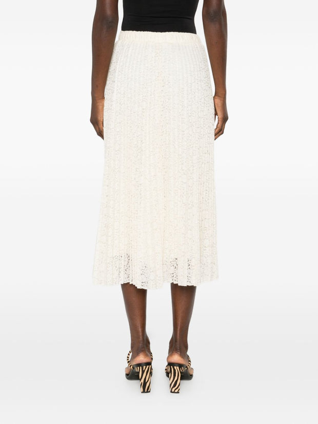 Ermanno Scervino Embroidered Long Skirt White