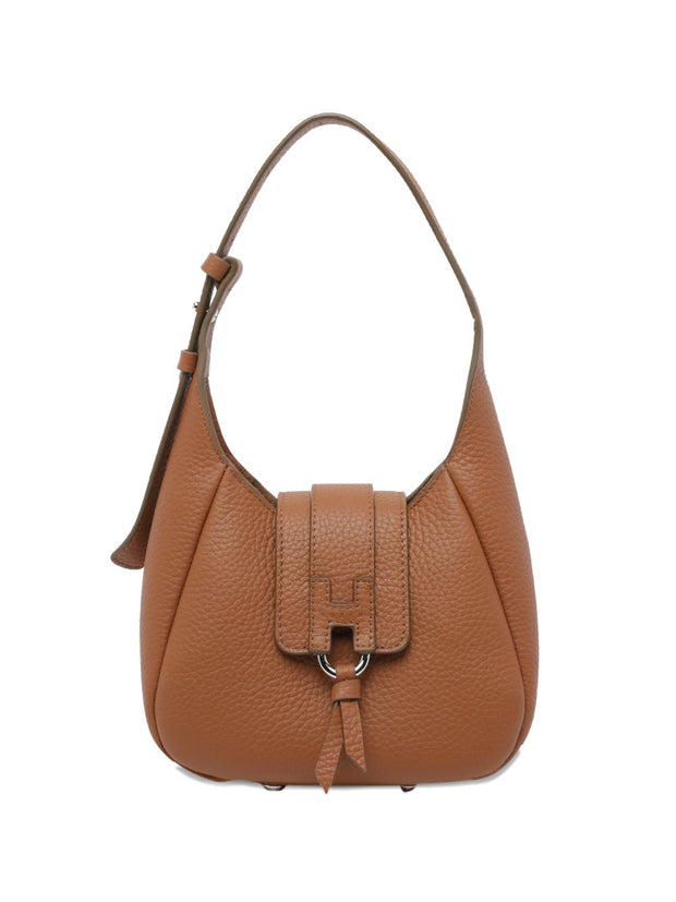 Hogan Mini Leather Hobo Bag Brown