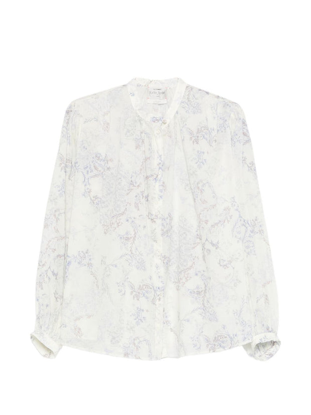 Forte Forte Printed Cotton Shirt Powder