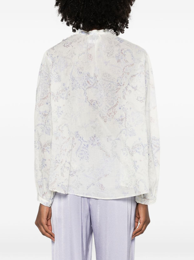 Forte Forte Printed Cotton Shirt Powder