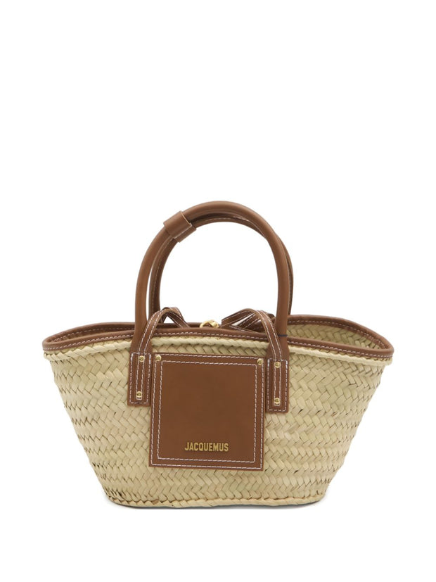 JACQUEMUS Le Panier Soli Rafia Basket Bag Brown
