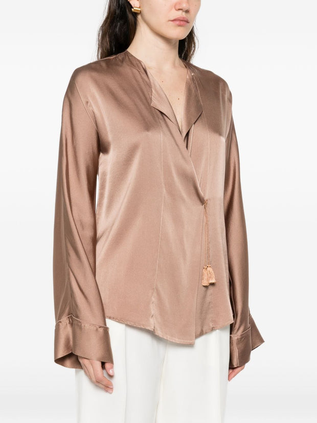 Forte Forte Silk Satin Shirt Brown