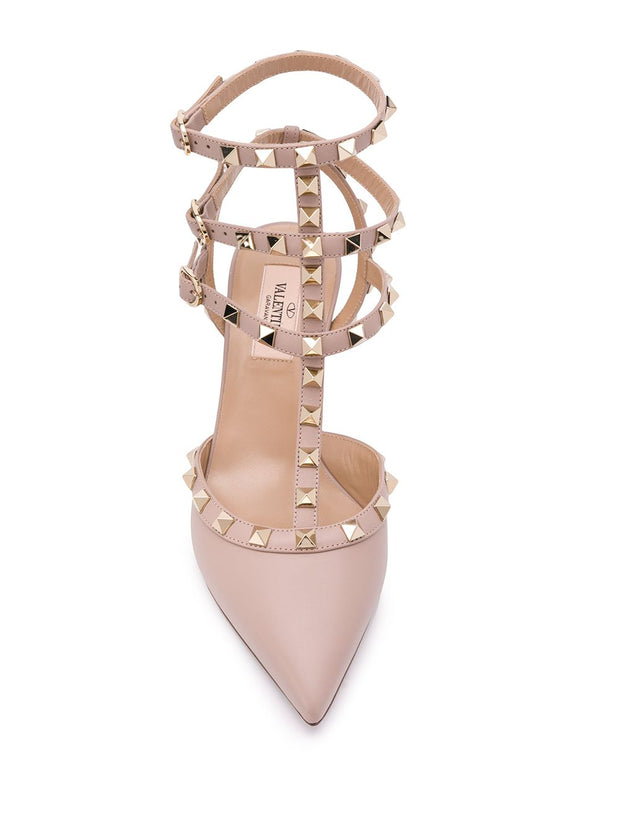 Valentino Garavani Rockstud Leather Pumps Powder