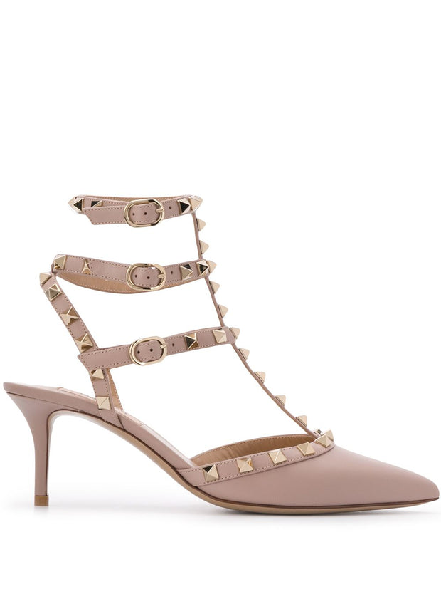 Valentino Garavani Rockstud Leather Pumps Powder