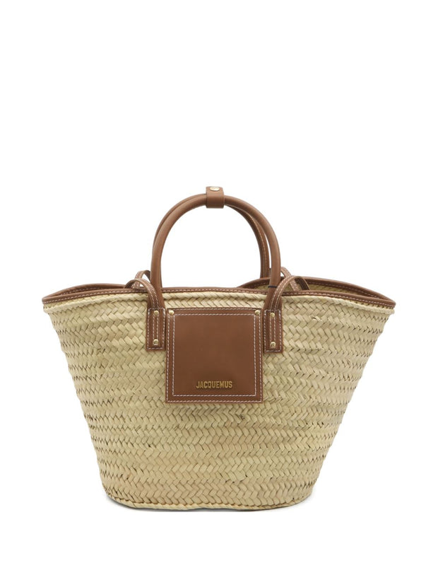 JACQUEMUS Le Panier Soli Rafia Basket Bag Brown