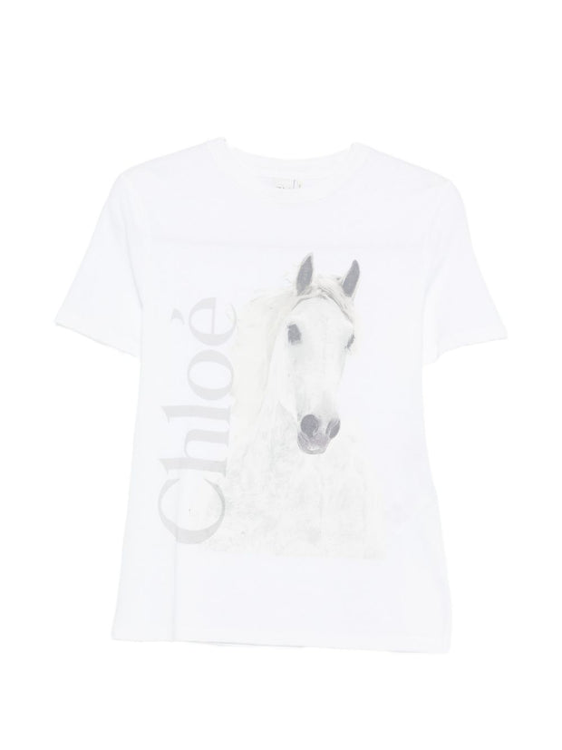 Chloé Printed Cotton T-shirt White