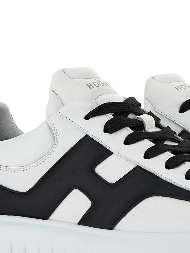 Hogan H-Stripes Leather Sneakers Black