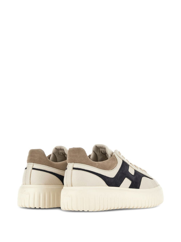 Hogan H-Stripes Leather Sneakers Beige