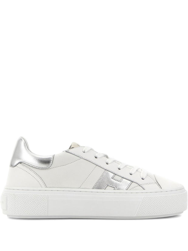 Hogan H705 Leather Sneakers Silver