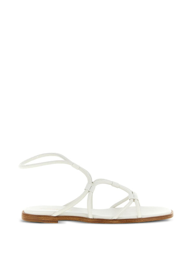 Gianvito Rossi Leather Flat Sandals White