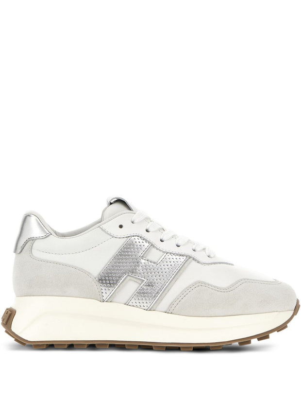 Hogan H641 Leather Sneakers Silver