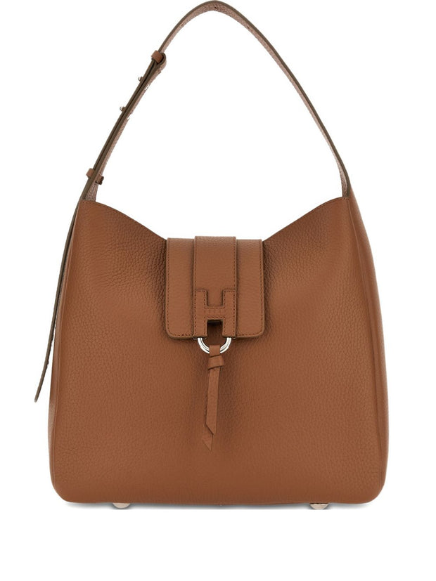 Hogan Leather Hobo Bag Brown