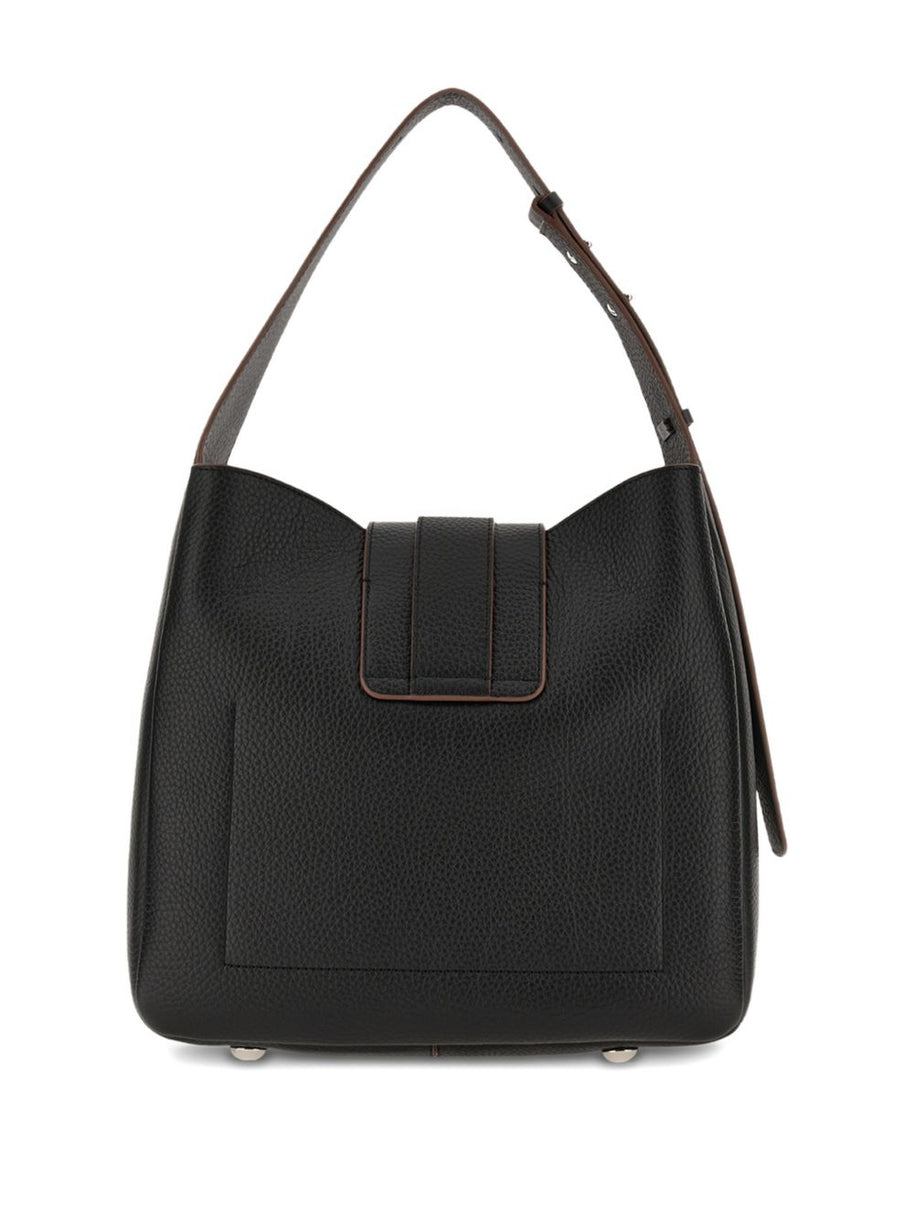 Hogan Leather Hobo Bag Black