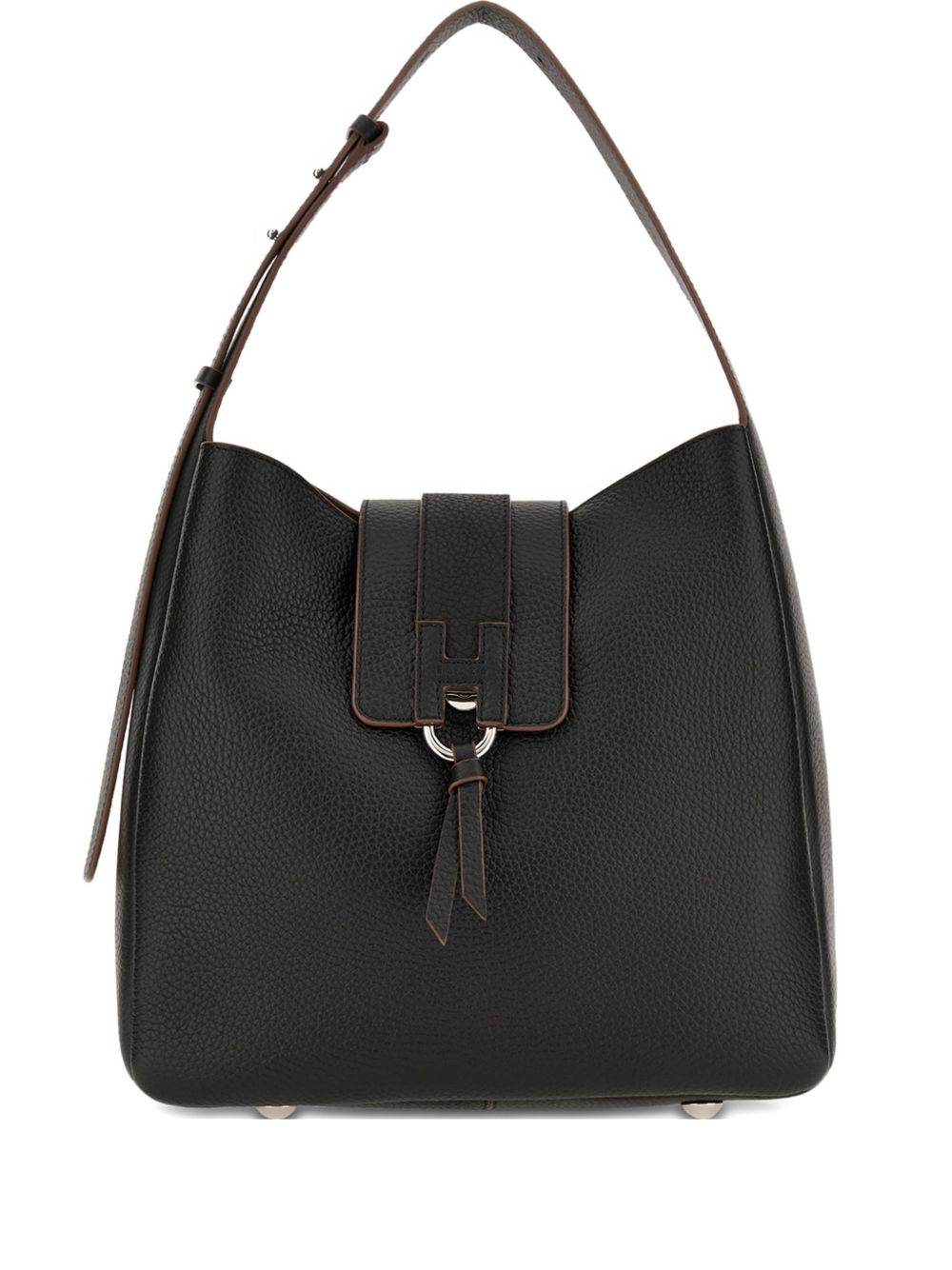 Hogan Leather Hobo Bag Black