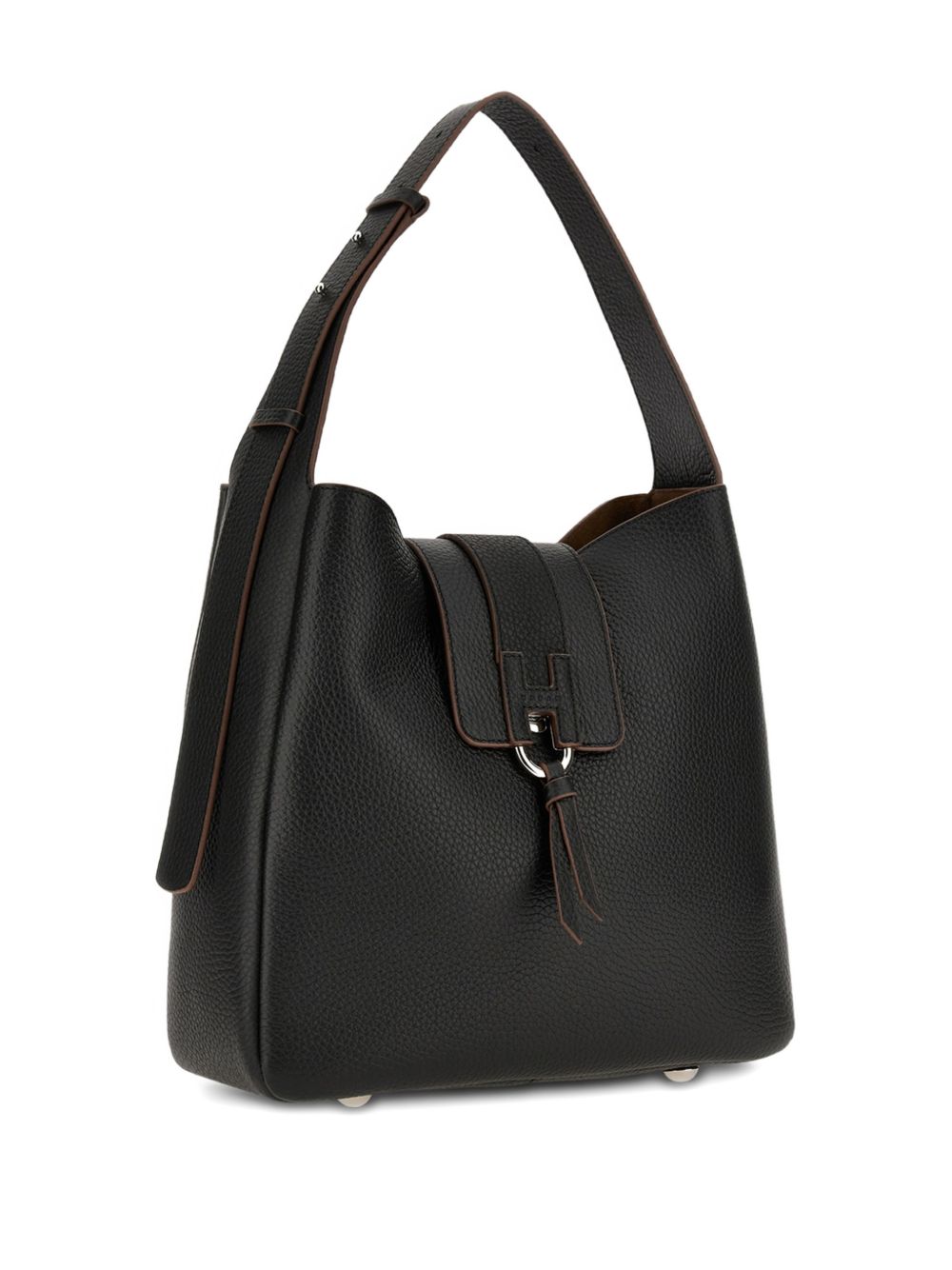 Hogan Leather Hobo Bag Black