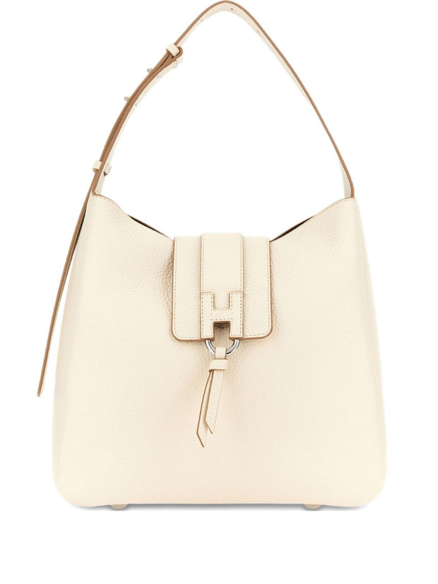 Hogan Leather Hobo Bag White