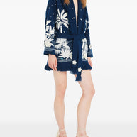 Alanui Postcard From Paradise Wool Cardigan Blue