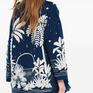 Alanui Postcard From Paradise Wool Cardigan Blue