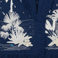 Alanui Postcard From Paradise Wool Cardigan Blue