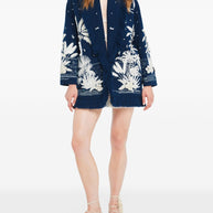 Alanui Postcard From Paradise Wool Cardigan Blue