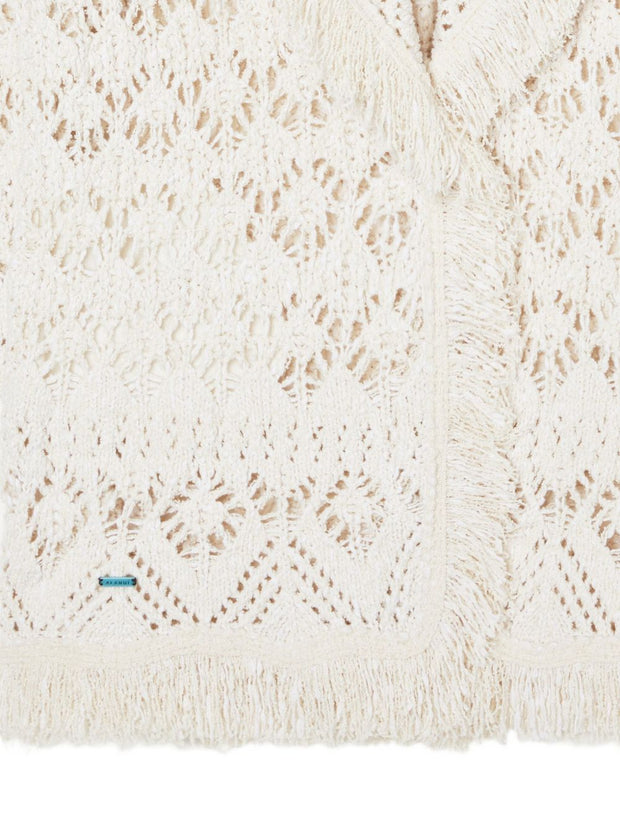 Alanui Lagoon Romance Cotton Cardigan Cream