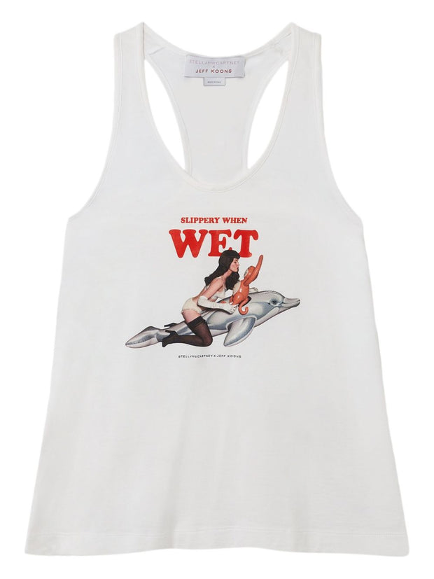 Stella McCartney Jeff Koons Cotton Tank Top White