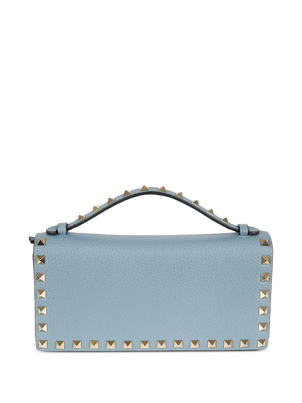Valentino Garavani Rockstud Leather Wallet On Chain Bag Grey