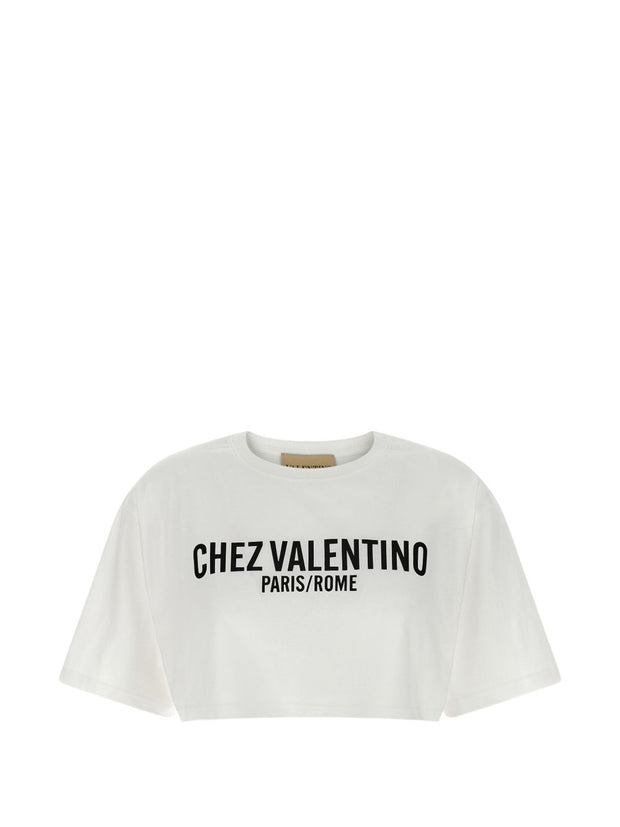 Valentino Chez Valentino Cotton T-shirt Ivory
