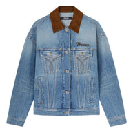 Versace Denim Cotton Jacket Blue