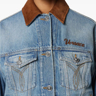 Versace Denim Cotton Jacket Blue
