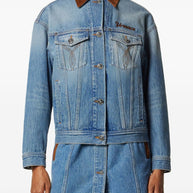 Versace Denim Cotton Jacket Blue