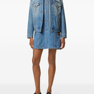 Versace Denim Cotton Jacket Blue