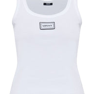 Versace Logo Cotton Tank Top White