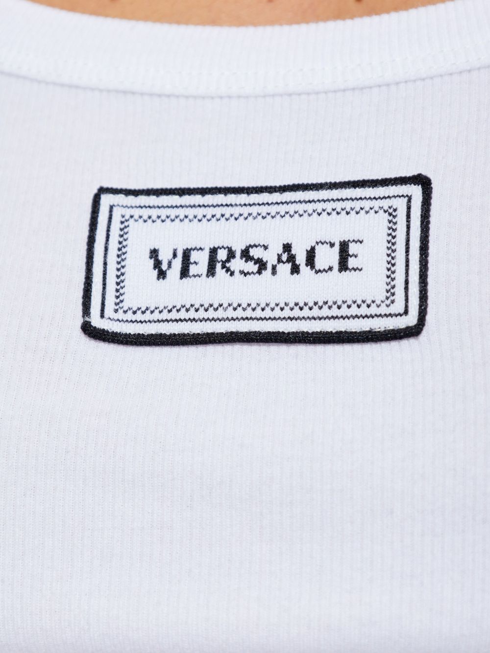 Versace Logo Cotton Tank Top White