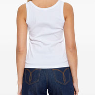 Versace Logo Cotton Tank Top White