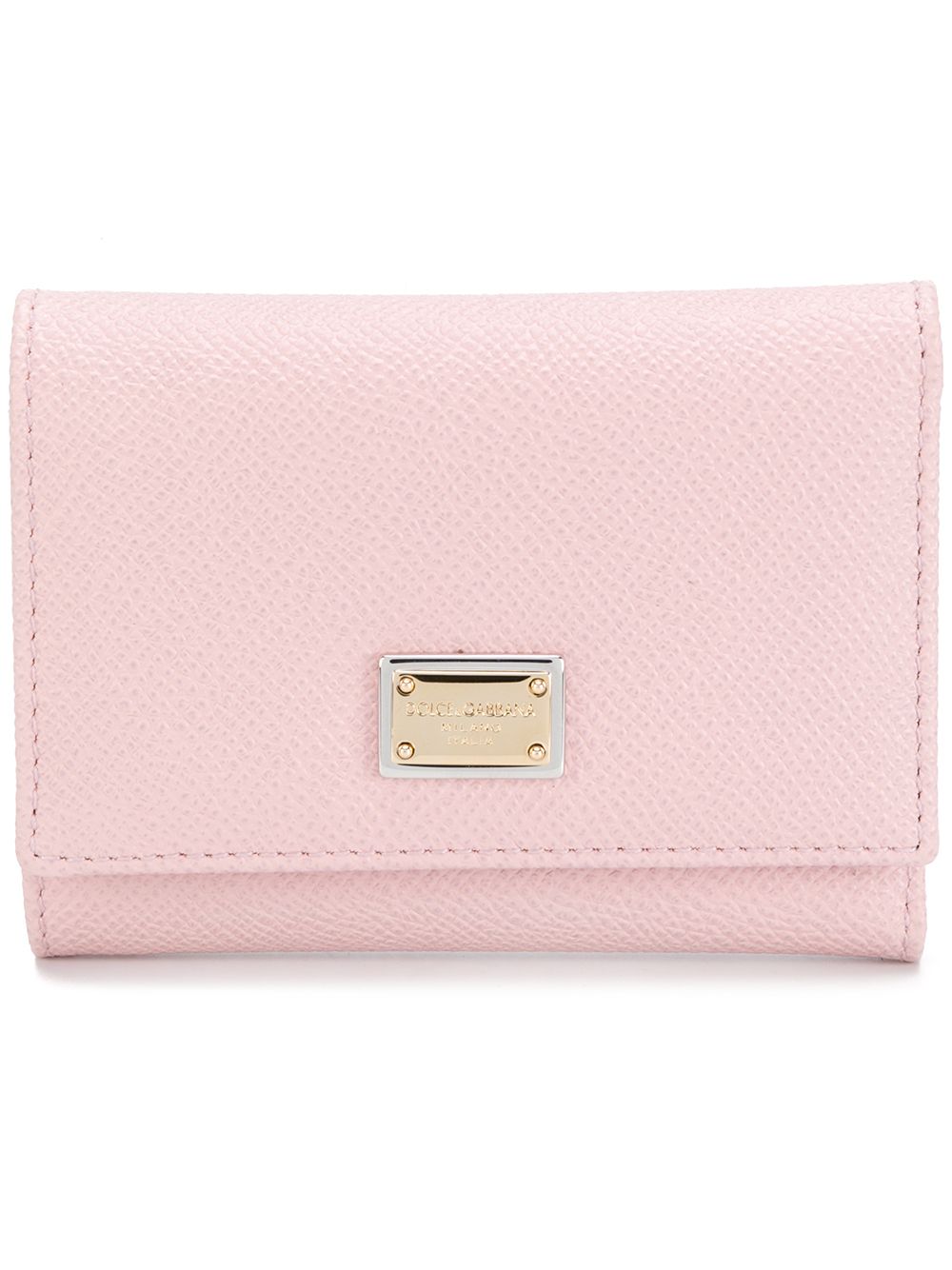 Dolce & Gabbana  Leather Flap French Wallet  Pink