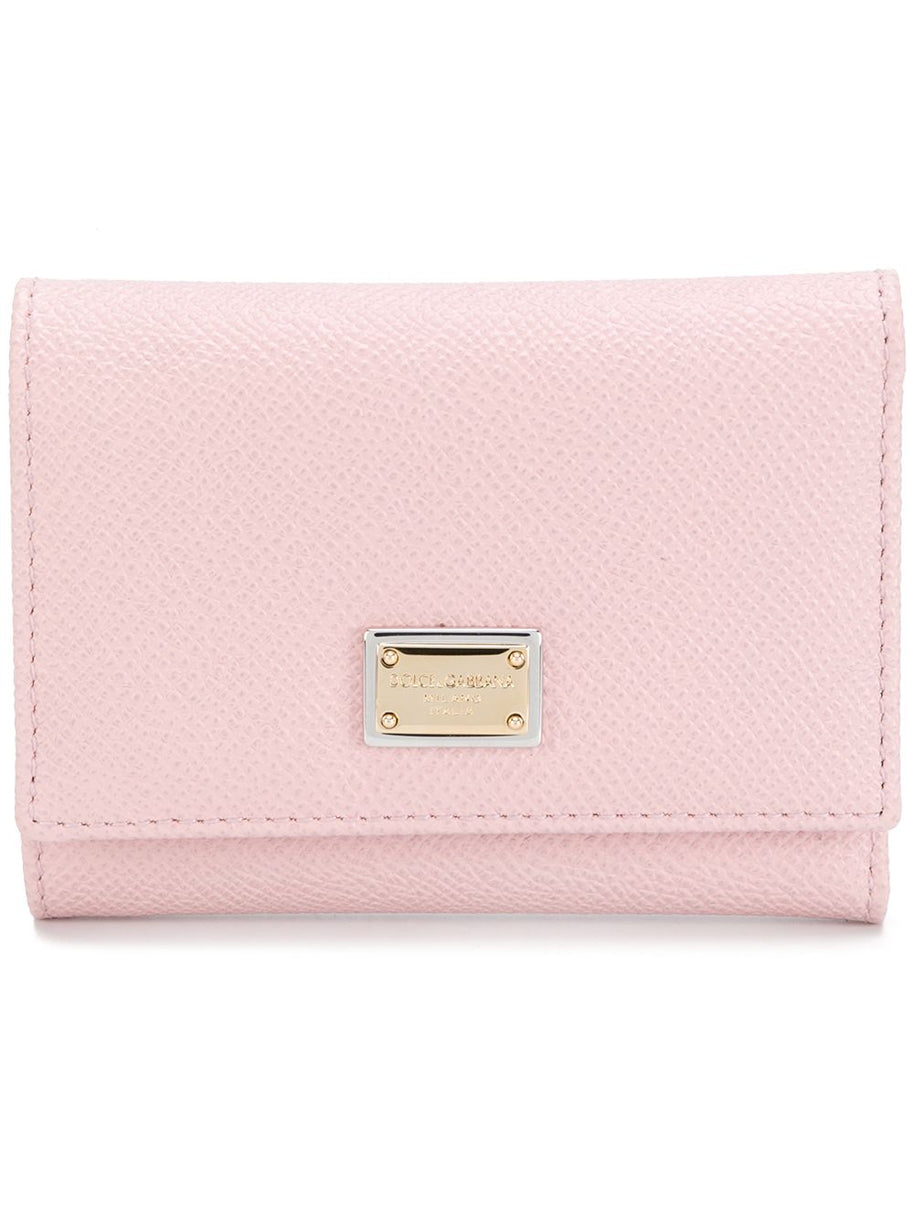 Dolce & Gabbana  Leather Flap French Wallet  Pink